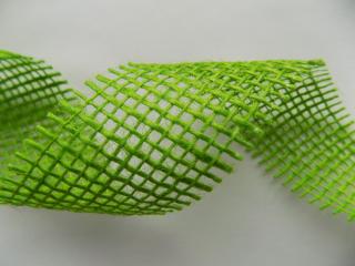 Stuha jutová  jasno zelená  - 4,5 cm
