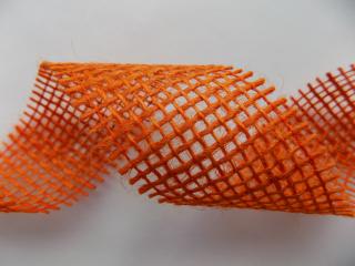 Stuha jutová  pomarančová  - 4,5 cm