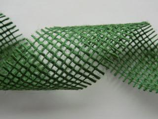 Stuha jutová  zelená  - 4,5 cm