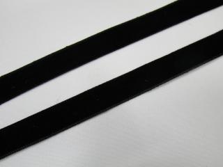 Stuha zamatka  čierna  - 10 mm