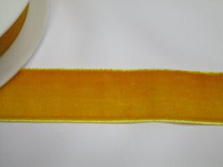 Stuha zamatka  tmavo žltá  - 24 mm