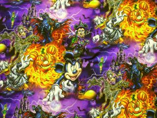 Teplákovina fialová  Disney postavičky