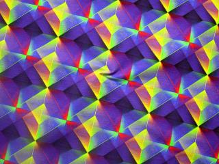 Teplákovina modro-fialová  geometrický vzor