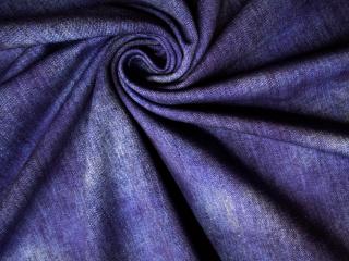 Teplákovina modro-fialová  imitácia rifloviny