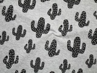 Teplákovina sivý melír  kaktus