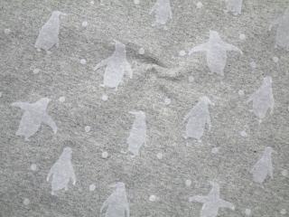 Teplákovina sivý melír  zamatový tučniak