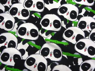 Úplet bielo-čierny  panda, bambus  - digitálna tlač