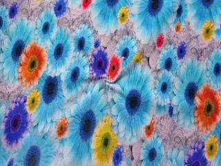 Úplet bielo-modrý  kvety  - bordúra