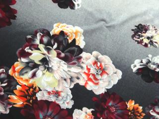 Úplet sivo-tmavohnedý  kvety  - bordúra obojstranná