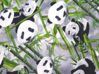 Úplet sivý  panda  - digitálna tlač