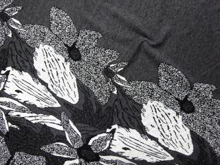 Úplet tmavosivý  kvety  - bordúra obojstranná