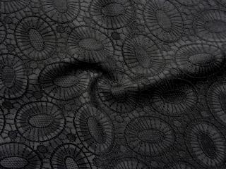 Žakard čierny  plastický vzor