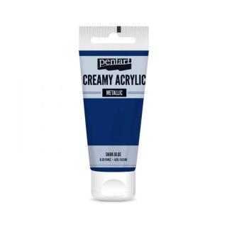 Akrylová farba krémová, pololesklá, tmavomodrá, 60 ml