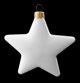 Biela plastová hviezda na decoupage, 11 cm