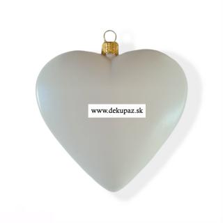 Biele plastové srdce na decoupage, 11 cm