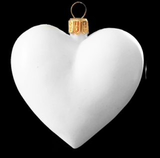 Biele plastové srdce na decoupage, 8 cm