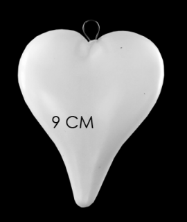 Biele plastové srdce na decoupage, 9 cm