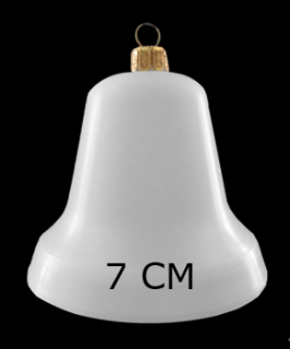 Biely plastový zvonček na decoupage, 7 cm