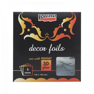 Dekoračná fólia, 5ks, hologramom -hviezdy