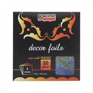 Dekoračná fólia, 5ks, hologramovými glittermi