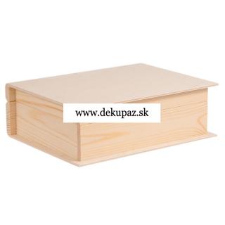 Drevená krabica, tvar kniha