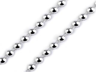 Perlová reťaz, 8 mm strieborná, 5 m