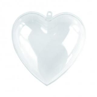 Priehladné akrylové srdce bez deliacieho panela, 10 cm, 5 ks