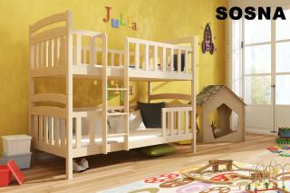Detská poschodová posteľ FRANK 200x90 s úložným priestorom borovica masív PRÍROD