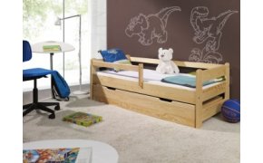 Dětská posteľ s ohrádkou a úložným priestorom BN13 masiv 90x200 cm