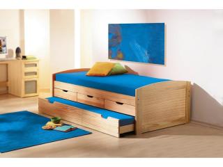 Drevená posteľ 8806 90x200 cm s prístelkou a úložným priestorom -SKLADOM