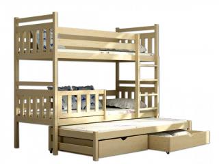 Drevené postel PPV004 90 x 200 cm borovica masív