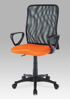 Kancelárska stolička KA-B047 ORA čierna oranžová s podrúčkami
