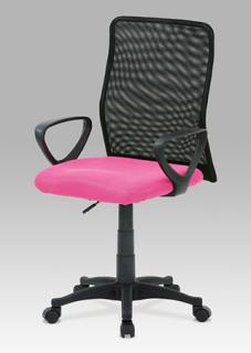 Kancelárska stolička KA-B047 PINK čierna ružová s podrúčkami
