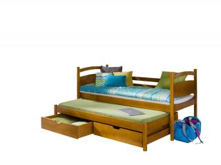 L-Mate posteľ s rozťahovacím lôžkom a úložným priestorom 180x80 cm masív