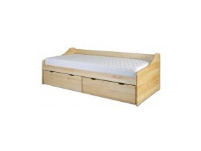 Masívna drevená posteľ-jednolôžko LK130 borovica masív 90x200cm -prírodné