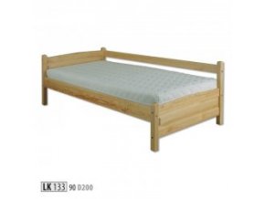 Masívna drevená posteľ-jednolôžko LK133 borovica masív 90x200-prírodné