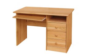 Masivní psací stůl se zásuvkami -pravý -borovice masiv