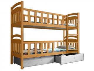 Poschodová posteľ PAULA 007 80x200 cm borovica masív - jelša
