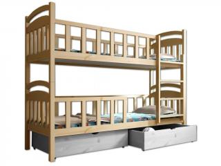Poschodová posteľ POKER 006 90x200 cm borovica masív