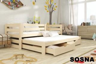 Postel´ Kubík s vyťahovacím lôžkom a úložným priestorom 200 x 80 cm masiv