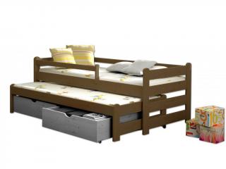 Vanda 001 posteľ s rozťahovacím lôžkom a úložným priestorom 200x80 cm - dub