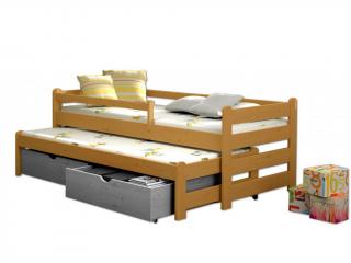 Vanda 001 posteľ s rozťahovacím lôžkom a úložným priestorom 200x80 cm - jelša