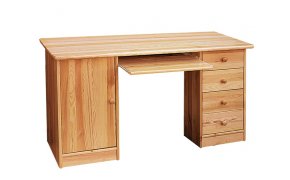 Velký psací stůl se šuplíky /dvířka borovice masiv