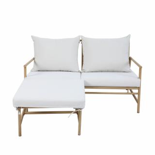 Béžová záhradná sofa s podnožkou Estelle PATIO