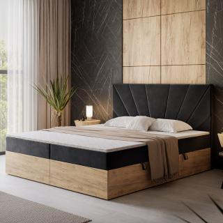 Čalúnená drevená manželská posteľ s matracom FIONA 160 x 200 cm