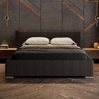 Čalúnená  manželská posteľ ADRIANA s úložným priestorom 140 x 200  tmavo hnedá
