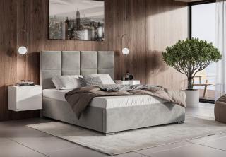 Čalúnená manželská posteľ MONY s úložným priestorom 160 x 200 cm šedá Veľkosť: 160 x 200 cm