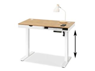Elektrický polohovateľný písací stôl MANUEL dub+biela 100cm