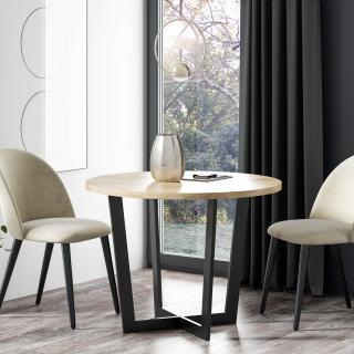 Okrúhly rozkladací jedálensky stôl TRAVIS 100 - 176 cm dub sonoma