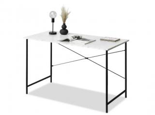 Písací stôl CODY biely mramor + čierna